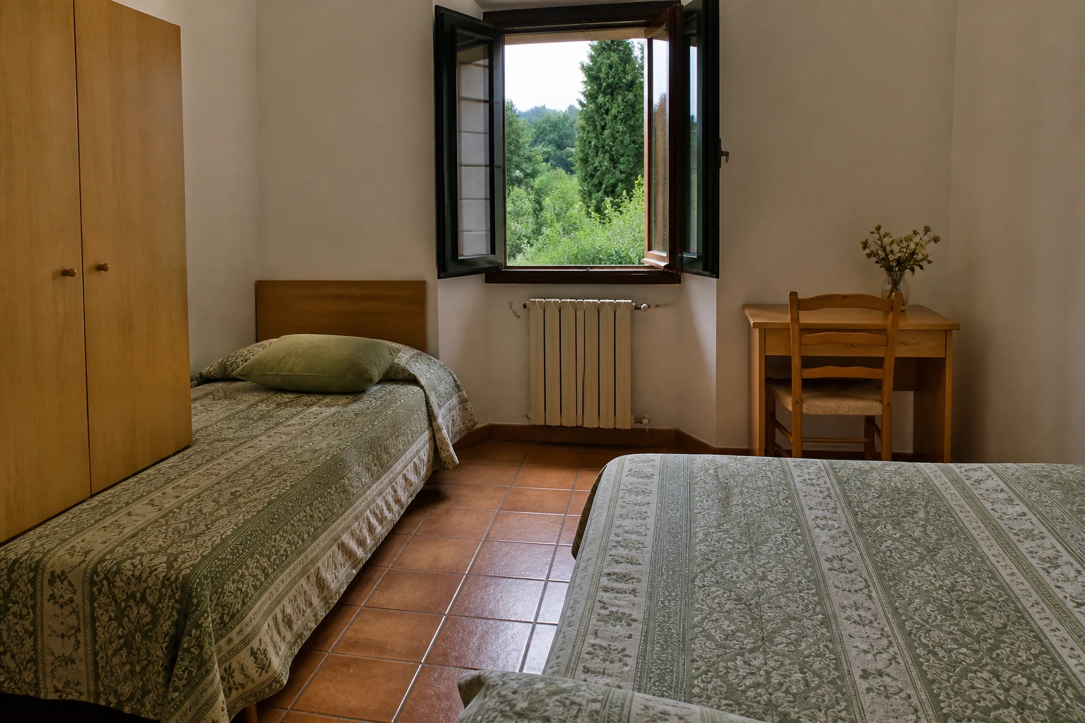Zona con letto singolo della Tripla