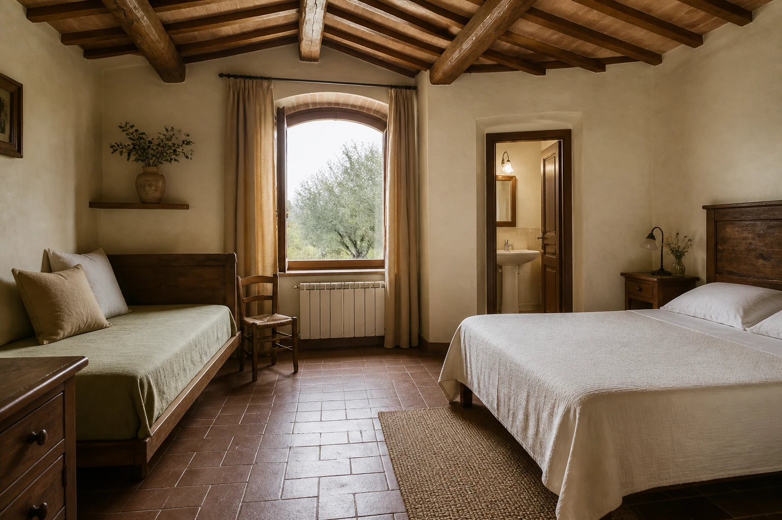 Camera Vigna con matrimoniale e letto singolo