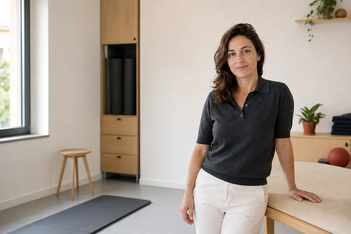 La fisioterapista Elena Riva nel suo studio a Modena