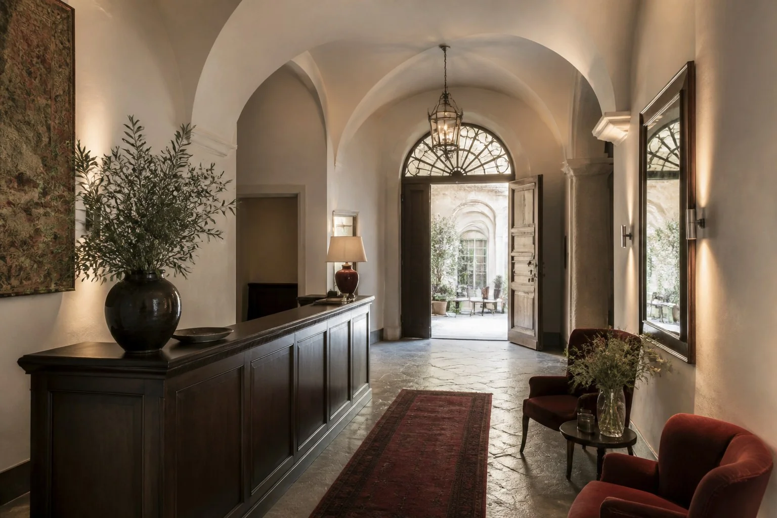 Reception e ingresso di Dimora Ardea