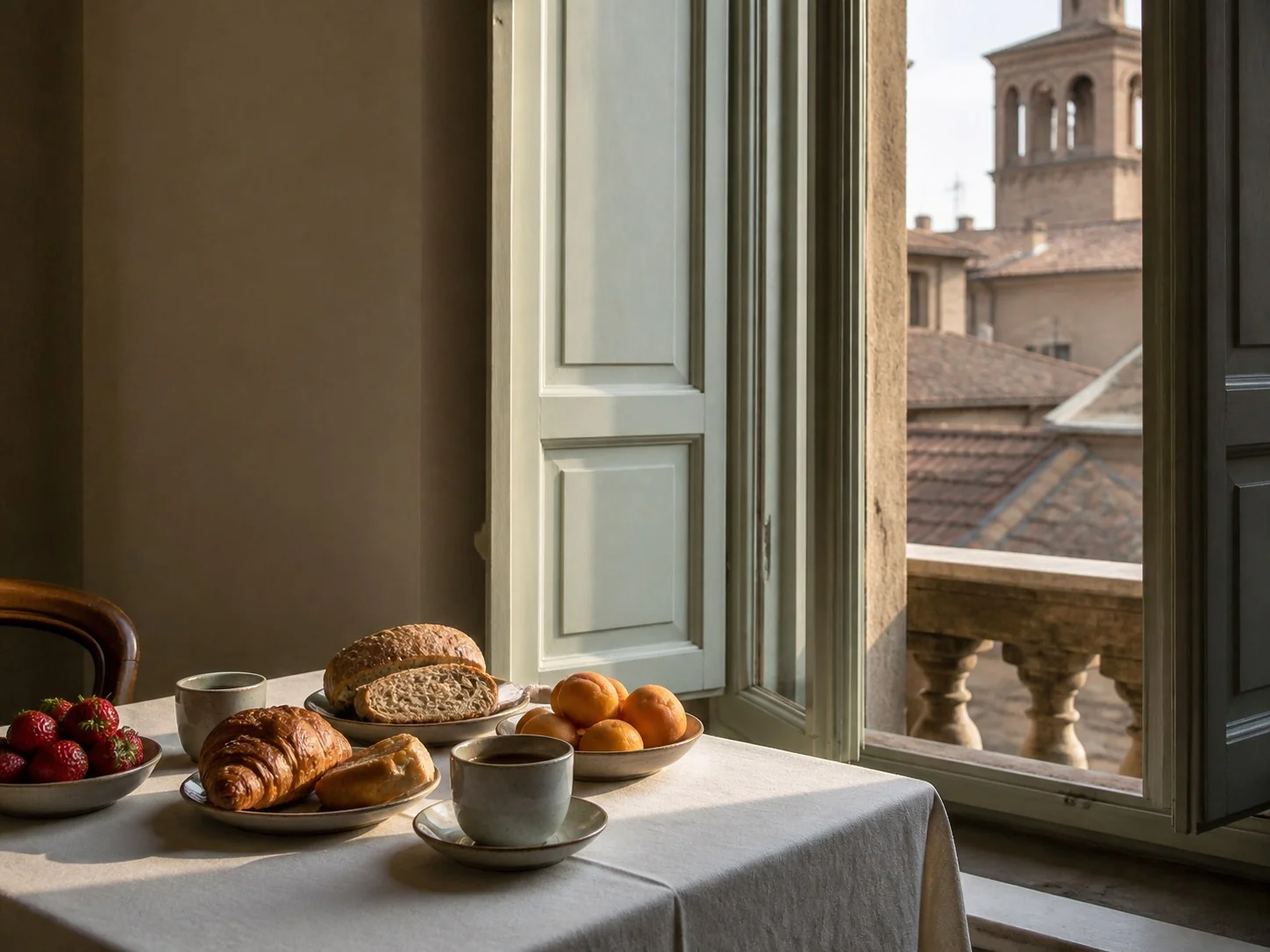 Colazione servita nella Suite Corte