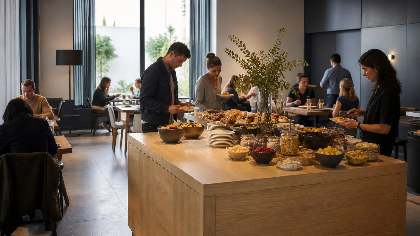 Sala colazione contemporanea con ospiti