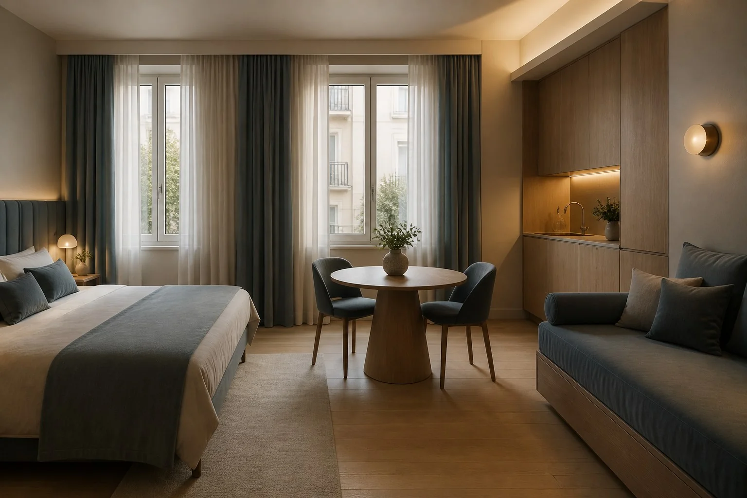 Urban Studio con letto, divano, tavolo e cucina integrata