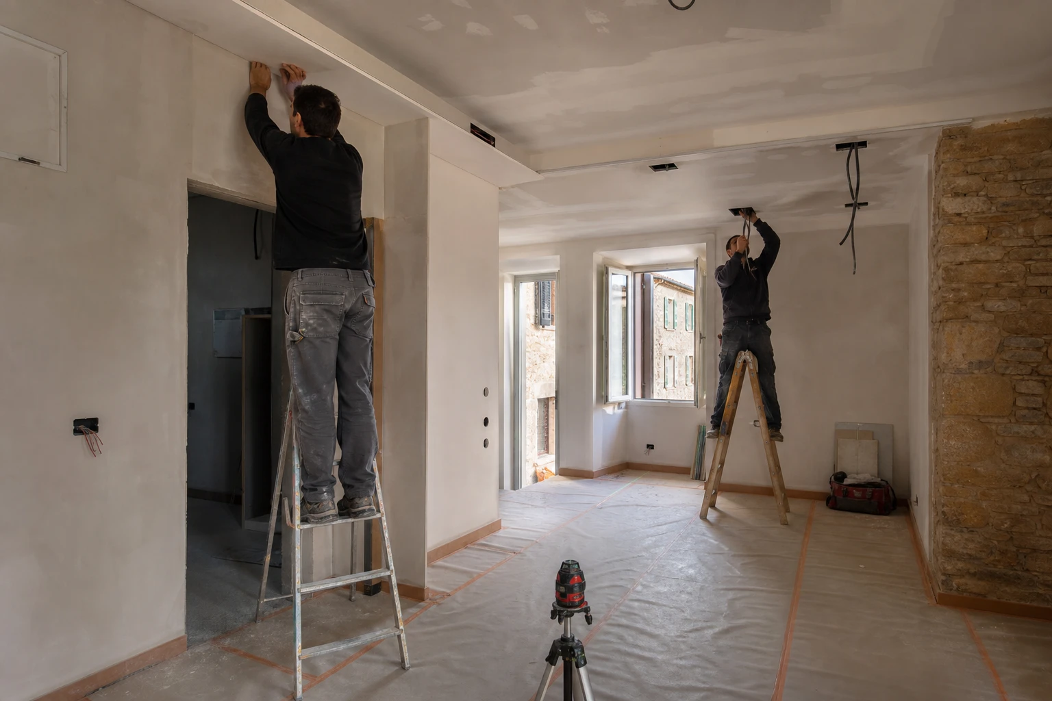 Cartongesso e predisposizioni elettriche durante i lavori