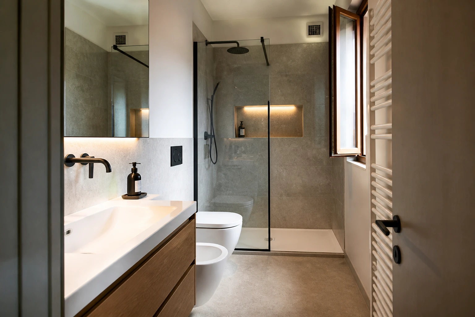 Bagno ristrutturato a Cortona