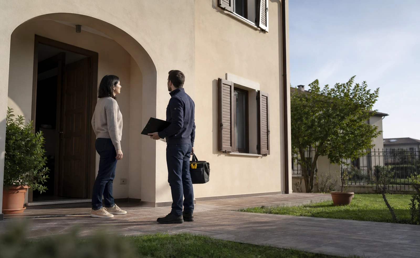 Primo incontro per un sopralluogo in una casa a Mantova