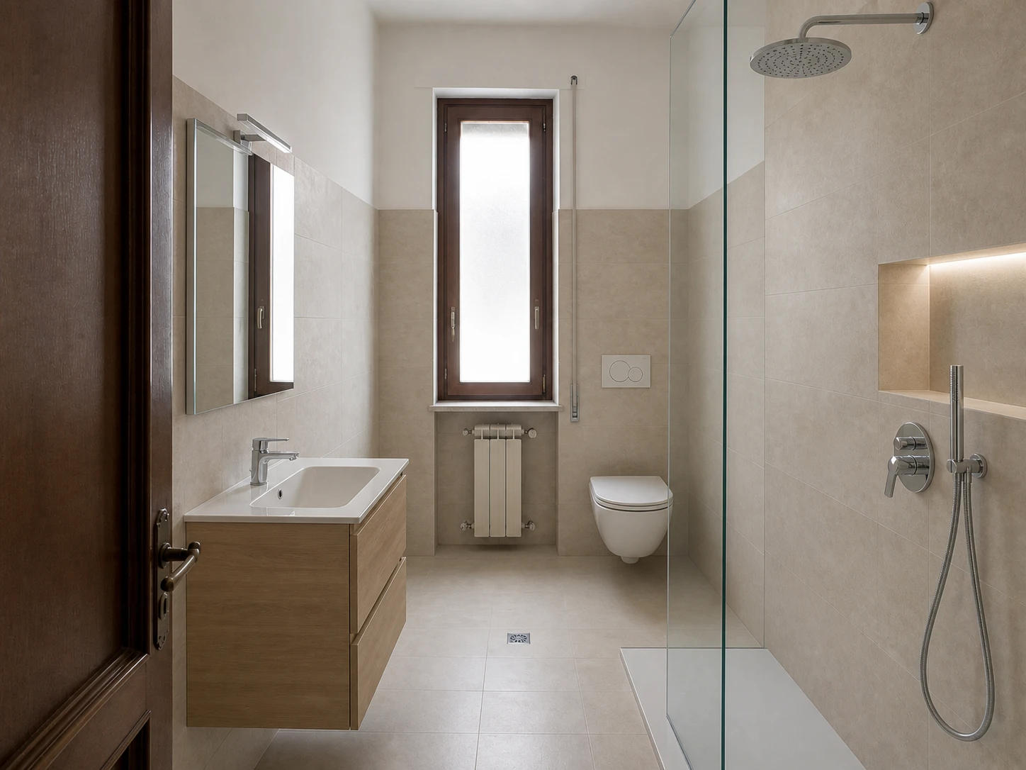 Lo stesso bagno dopo la ristrutturazione