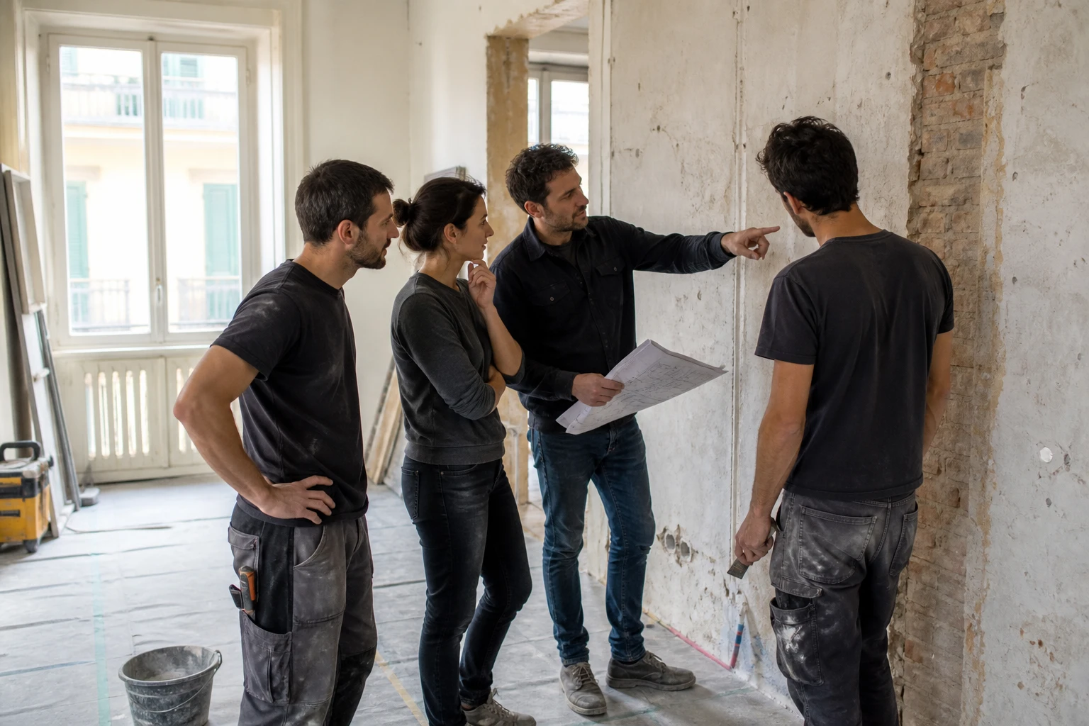 Squadra Valli Opere riunita in cantiere