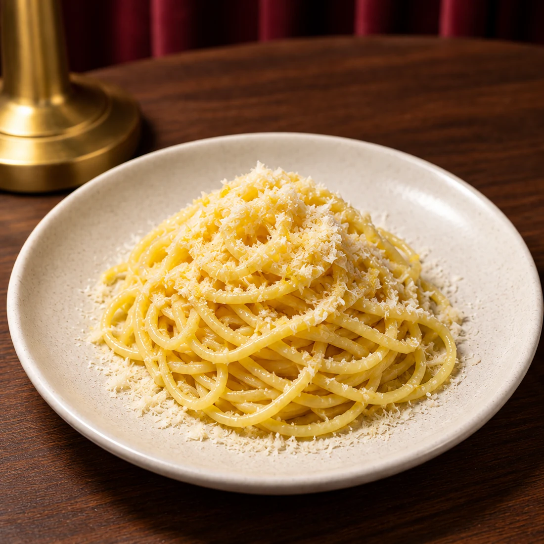 Tagliolini al limone serviti nel piatto