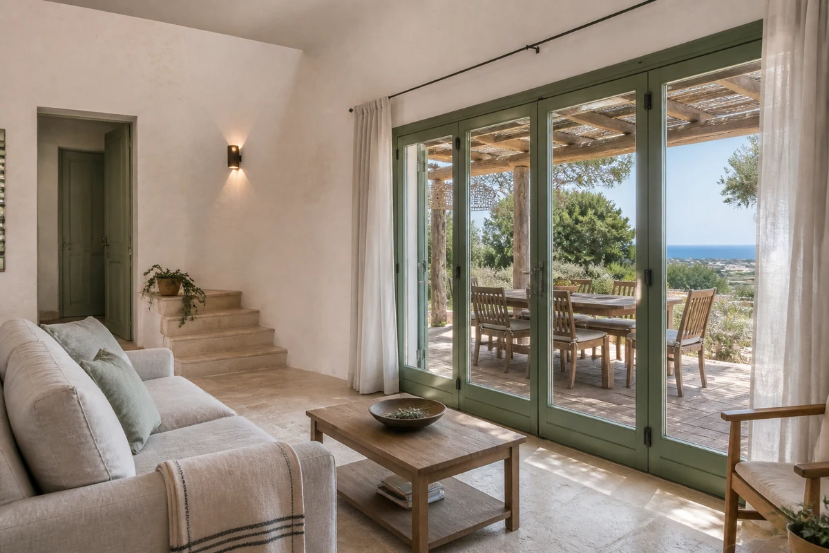 Soggiorno con uscita sulla terrazza