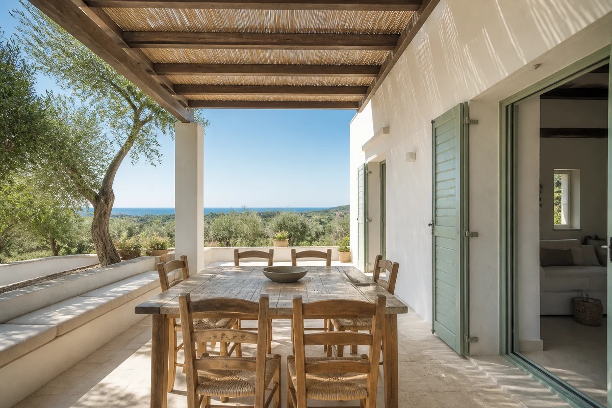Tavolo per sei sulla terrazza