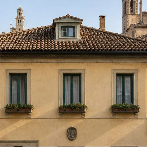 Tetti del centro di Modena dalle finestre della struttura