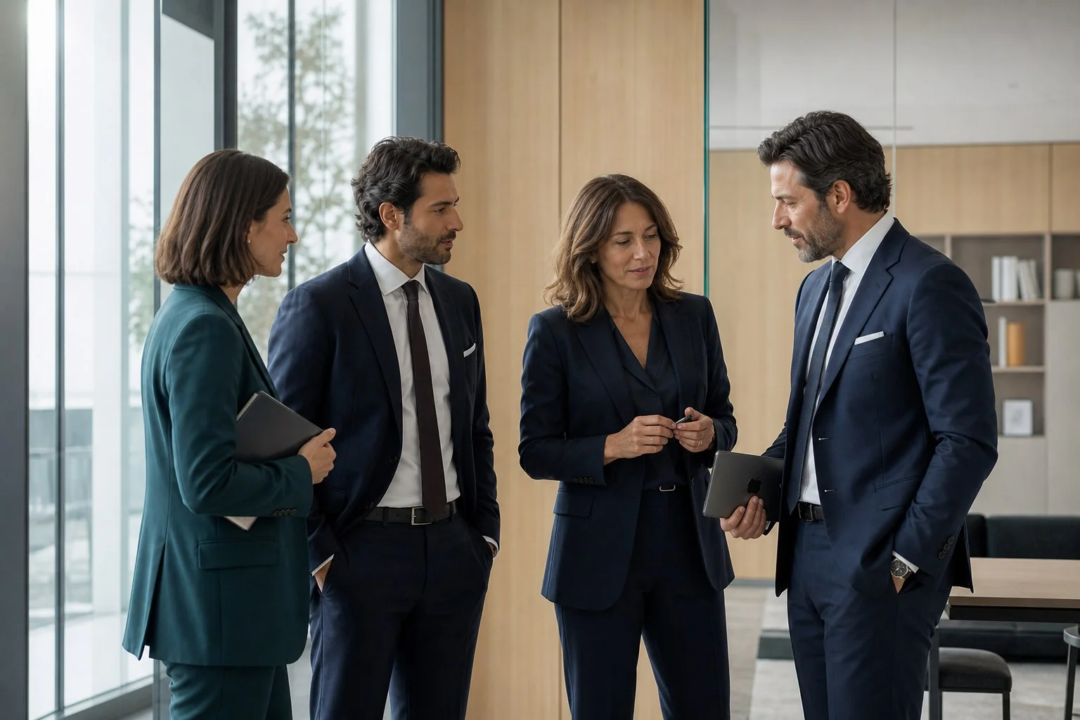 Gruppo di professionisti durante un confronto nello studio
