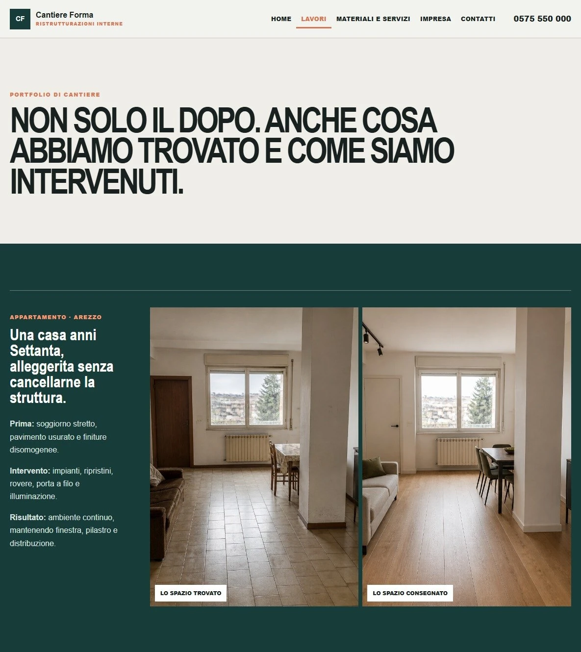 Sito Web professionale Cantiere Forma: lavori e interventi realizzati