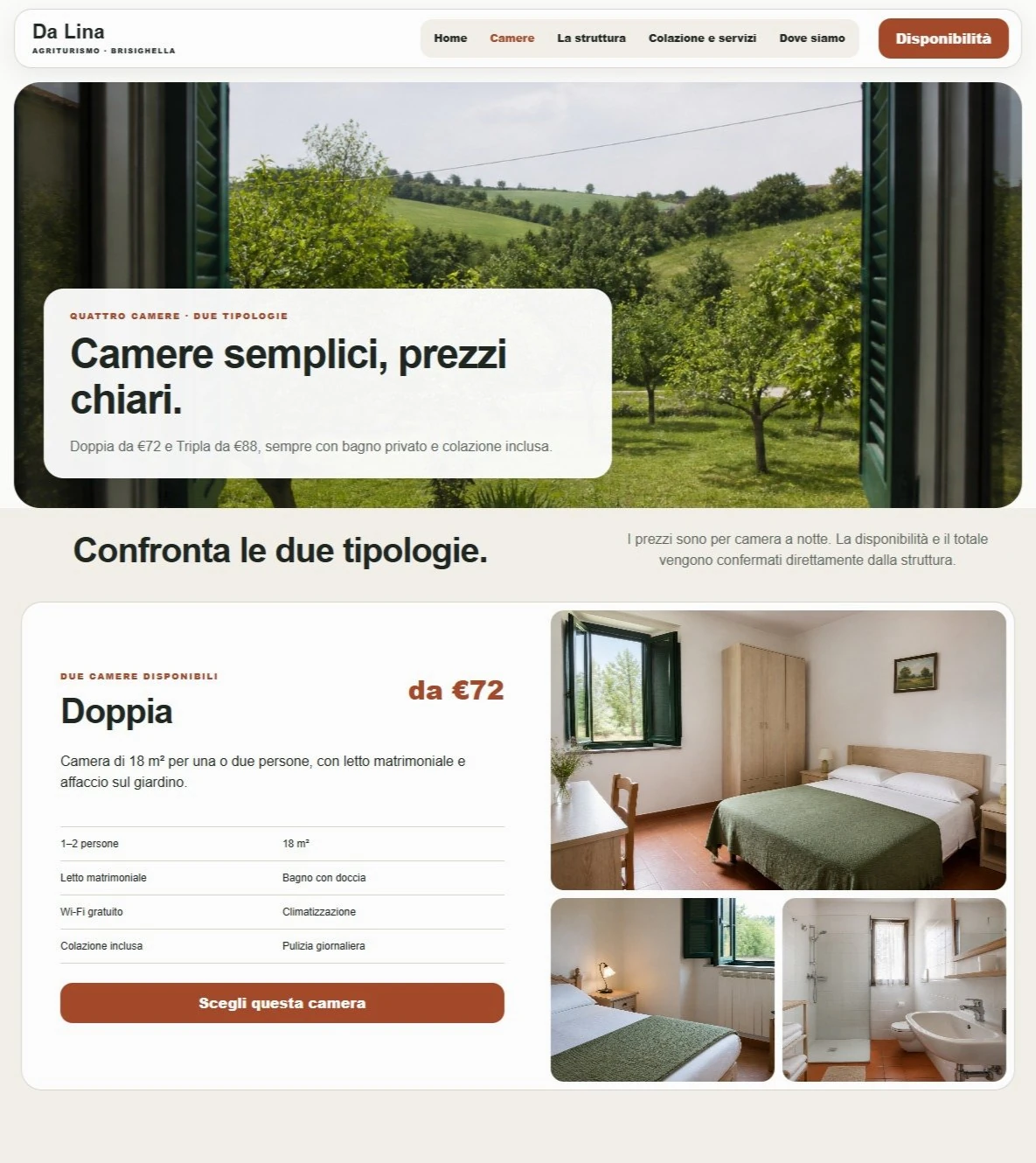Sito Web professionale Da Lina: ambienti e soluzioni di soggiorno