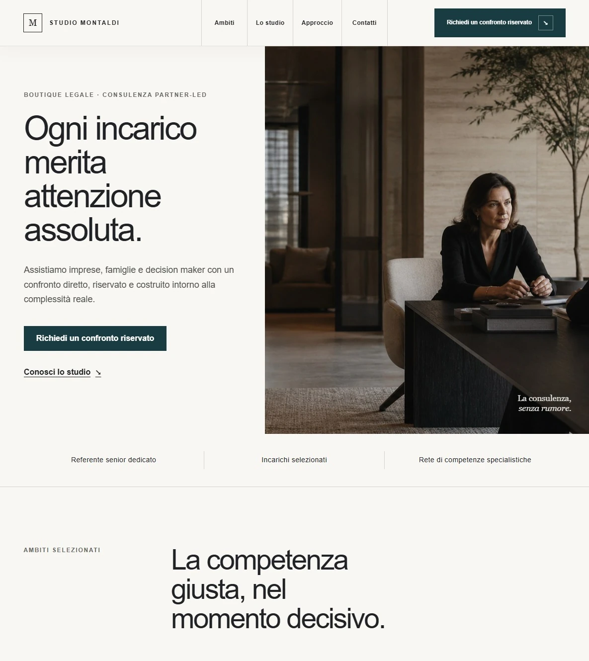 Sito Web professionale Studio Legale Premium: homepage e presentazione dello studio