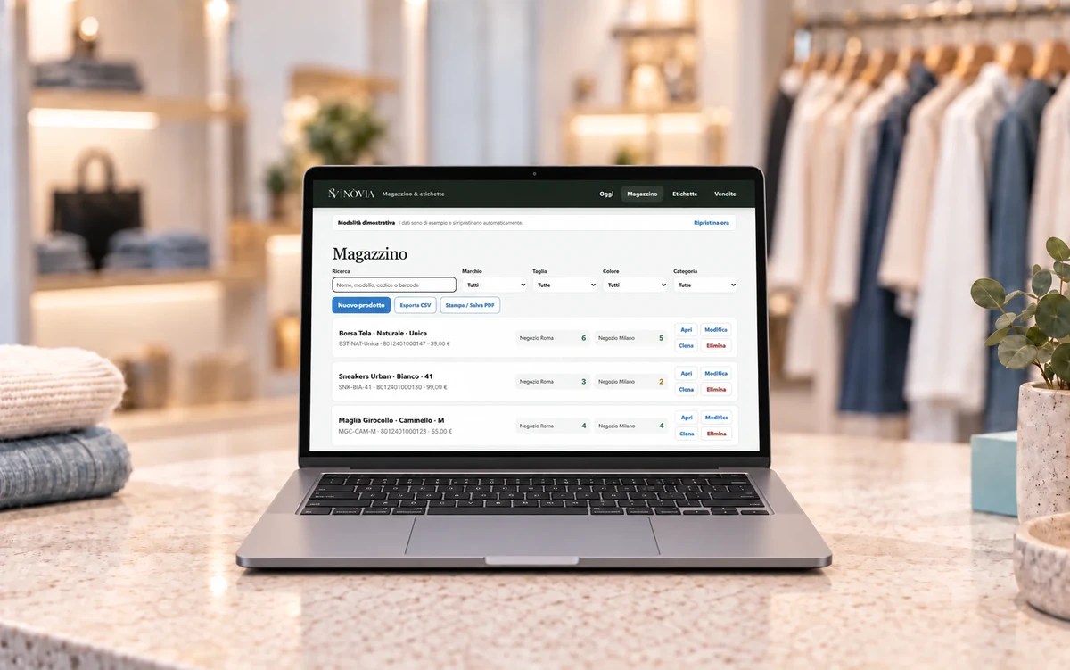 Magazzino e disponibilità dei prodotti sul computer