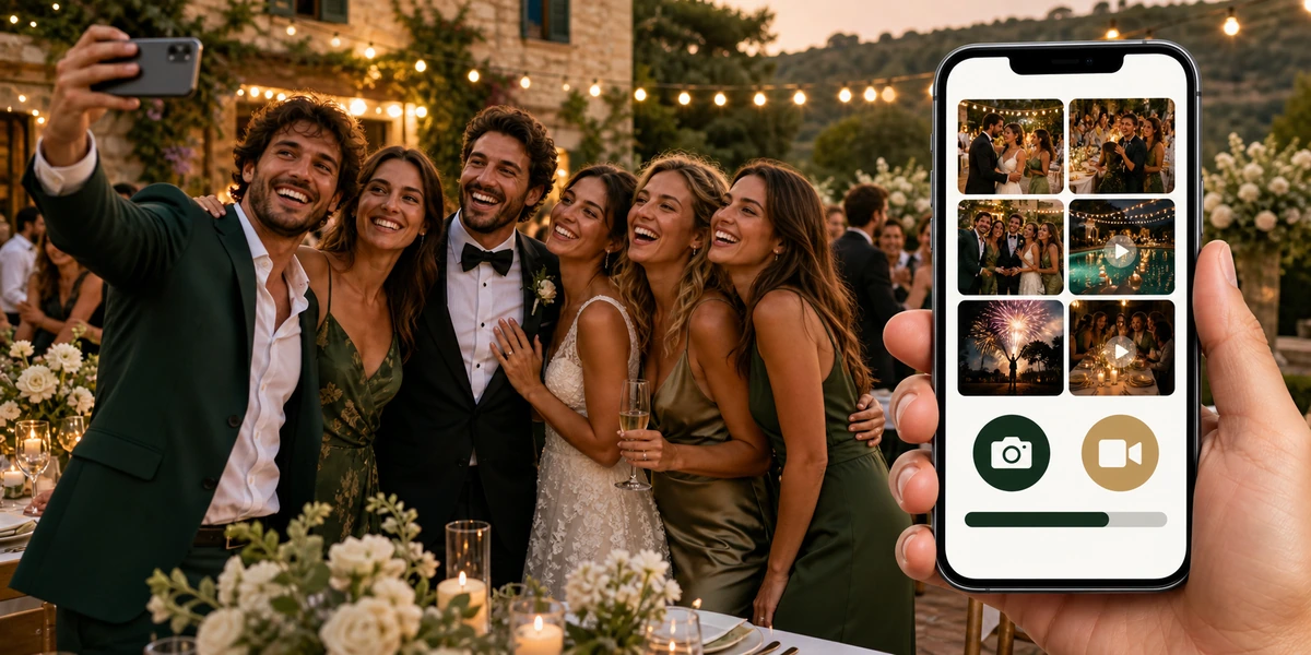 Caricamento di foto e video durante il matrimonio