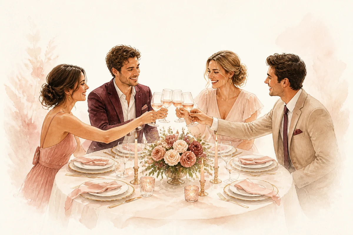 Famiglie e amici al ricevimento