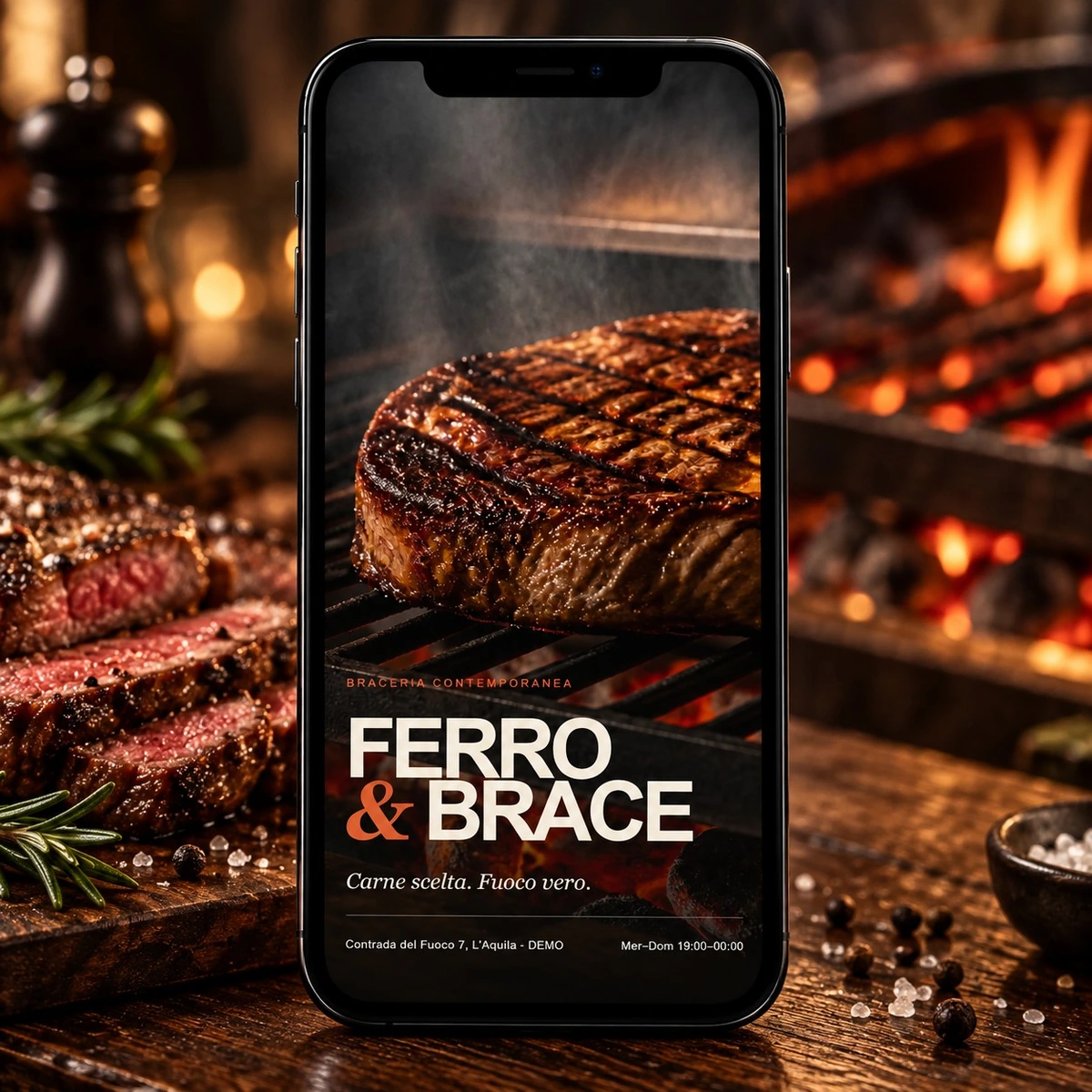 Menu QR Code per Bracerie - Menu su smartphone - mockup dimostrativo