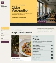 Sito Web professionale per ristoranti Civico Ventiquattro: homepage e presentazione del pranzo