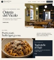 Sito Web professionale per ristoranti Osteria del Vicolo: homepage e presentazione del locale