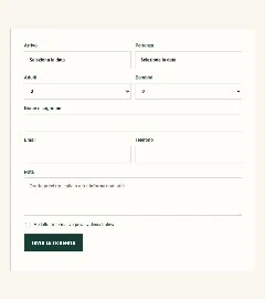 Sito Web professionale Casa Nerea: modulo di richiesta disponibilità
