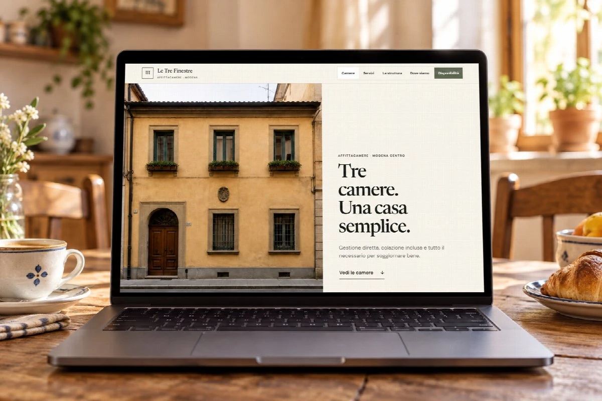 Sito Web professionale Le Tre Finestre su un computer portatile