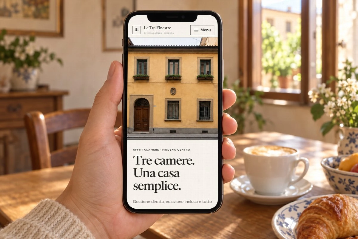 Sito Web professionale Le Tre Finestre su smartphone