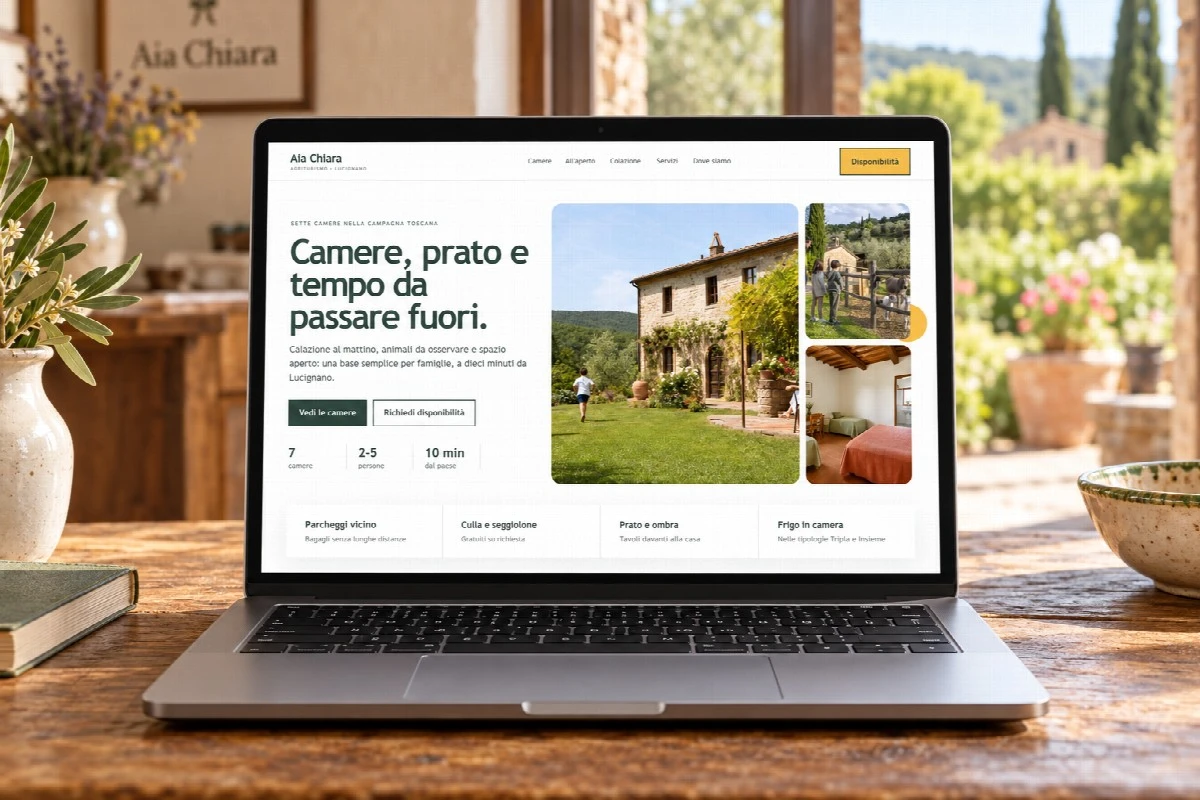 Sito Web professionale Aia Chiara su un computer portatile