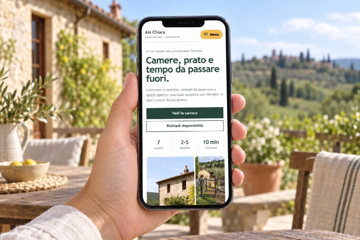 Sito Web professionale Aia Chiara su smartphone