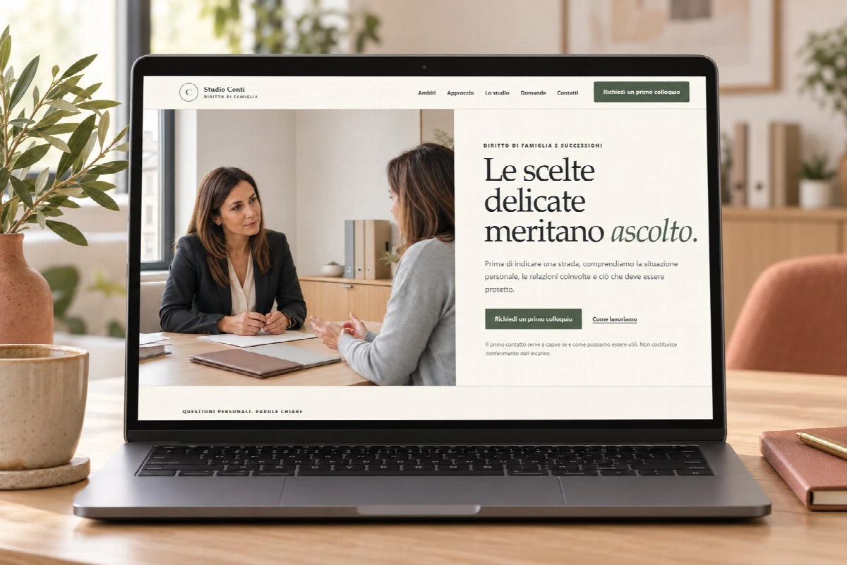 Sito Web professionale Diritto di Famiglia su un computer portatile