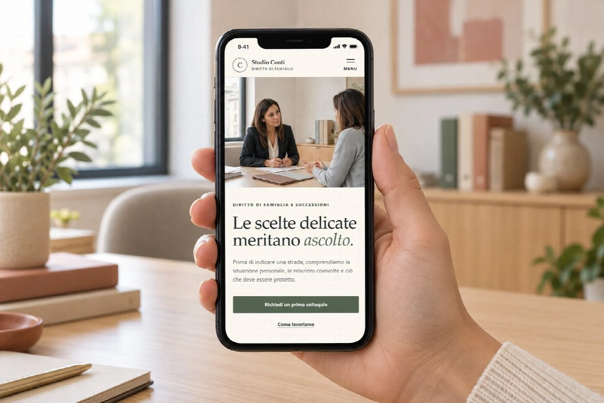 Sito Web professionale Diritto di Famiglia su smartphone