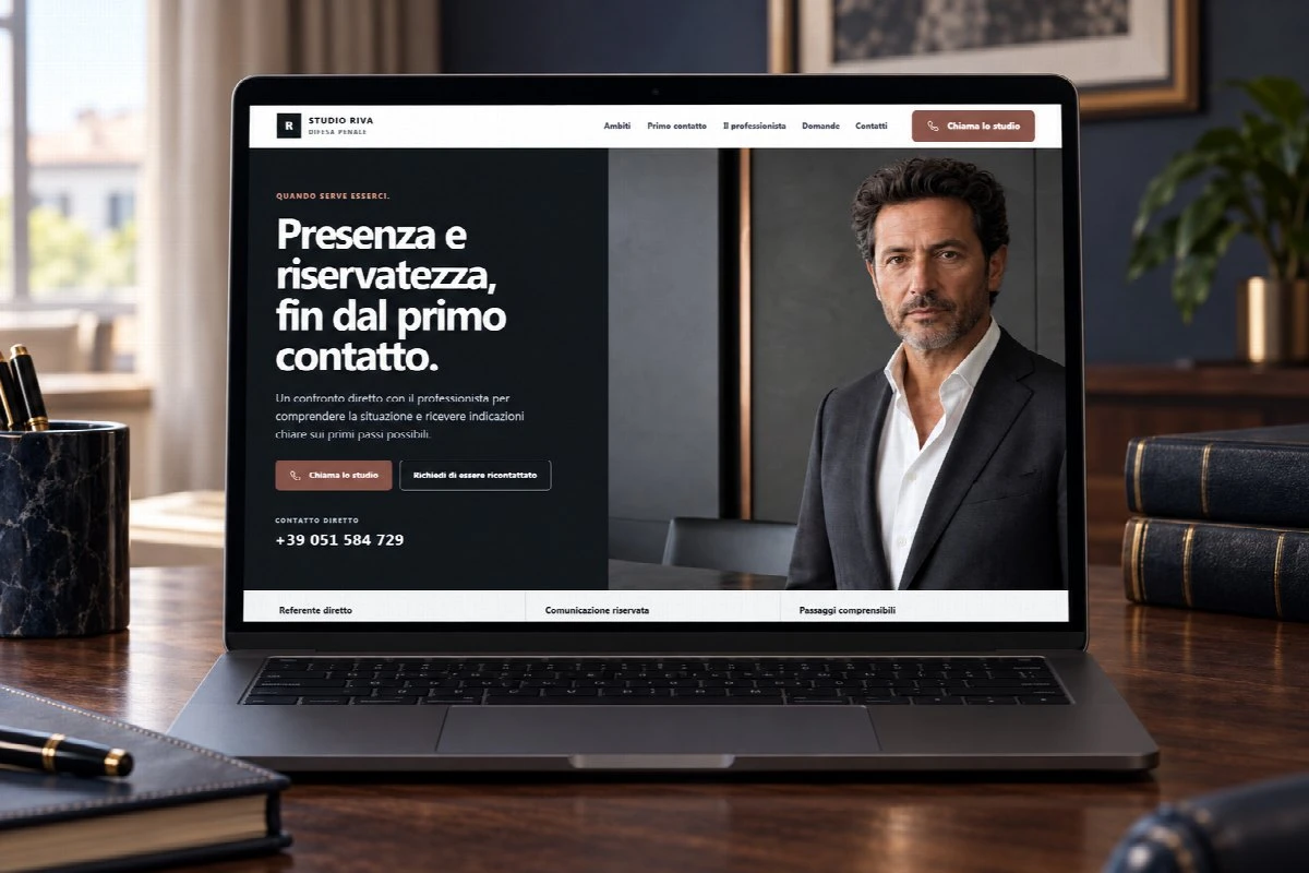 Sito Web professionale Avvocato Penalista su un computer portatile