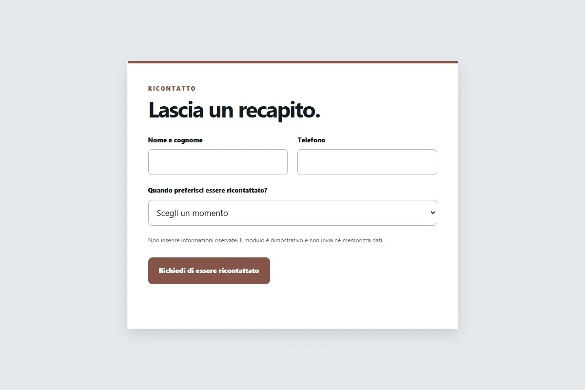 Sito Web professionale Avvocato Penalista: modulo di primo contatto