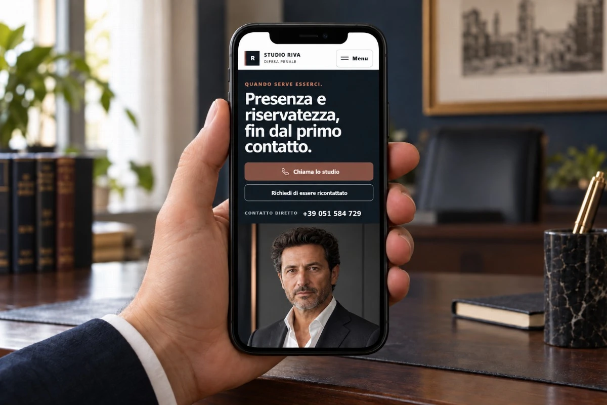 Sito Web professionale Avvocato Penalista su smartphone
