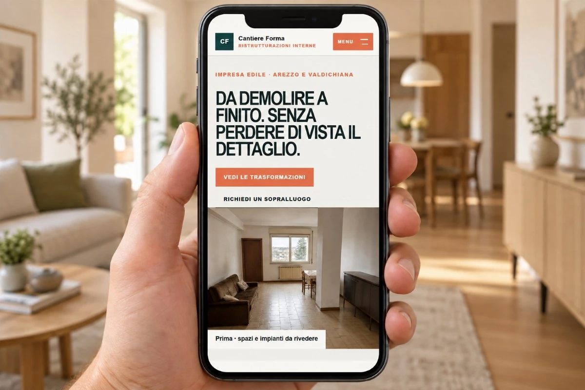 Sito Web professionale Cantiere Forma su smartphone