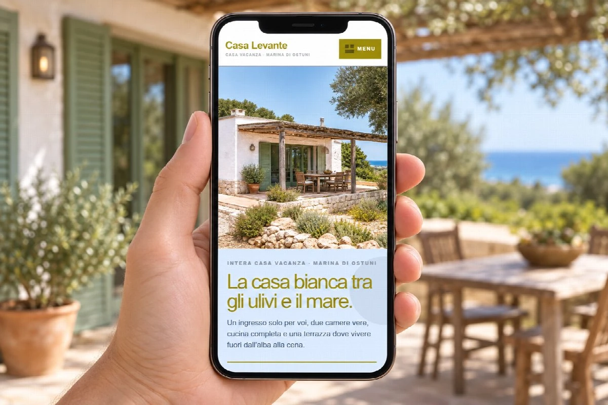 Sito Web professionale Casa Levante su smartphone