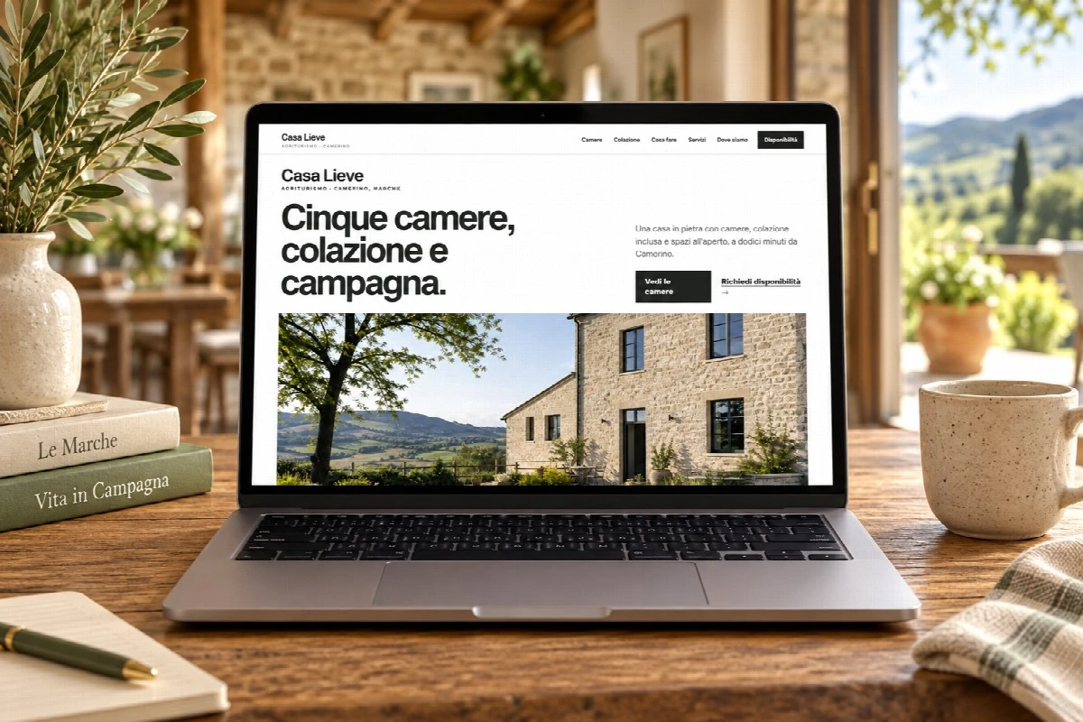 Sito Web professionale Casa Lieve su un computer portatile