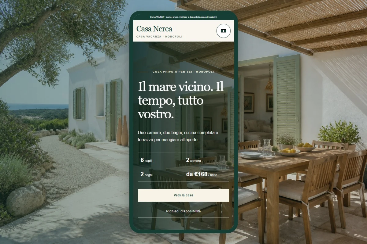 Sito Web professionale Casa Nerea su smartphone