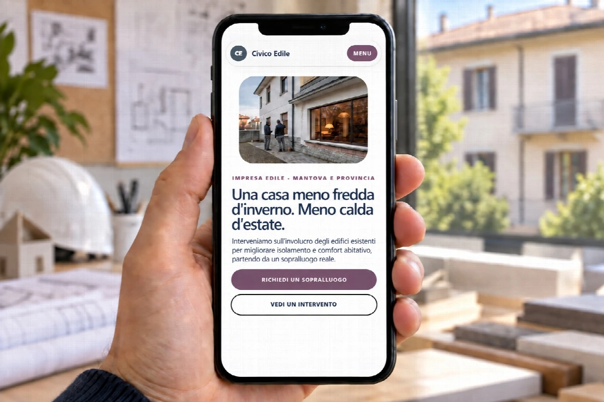 Sito Web professionale Civico Edile su smartphone