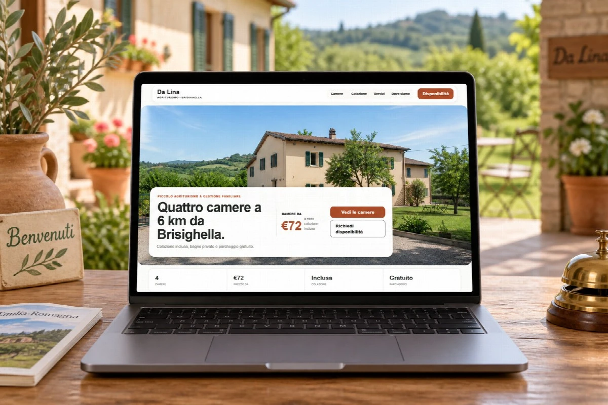 Sito Web professionale Da Lina su un computer portatile