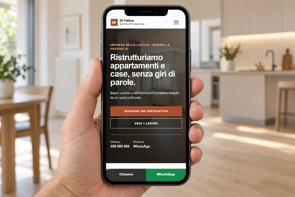 Sito Web professionale Di Felice Ristrutturazioni su smartphone