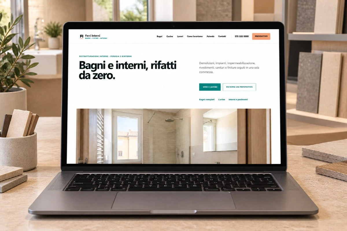 Sito Web professionale Ferri Interni su un computer portatile