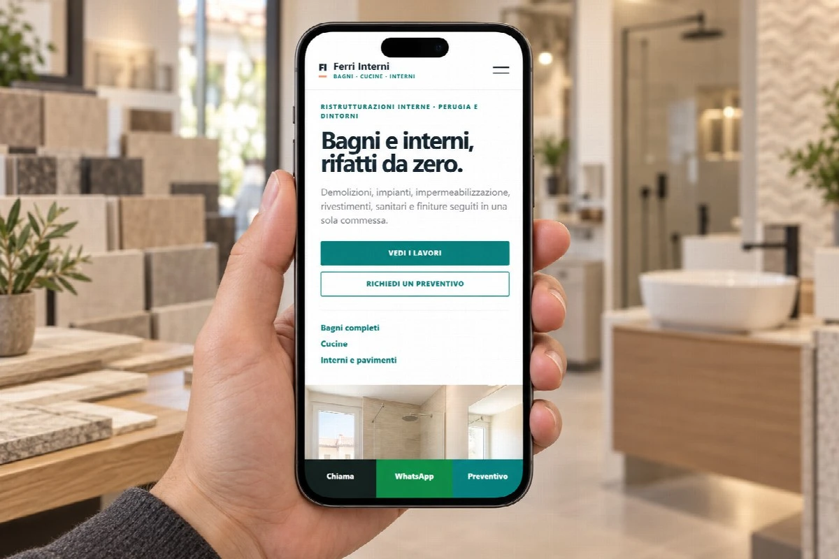 Sito Web professionale Ferri Interni su smartphone