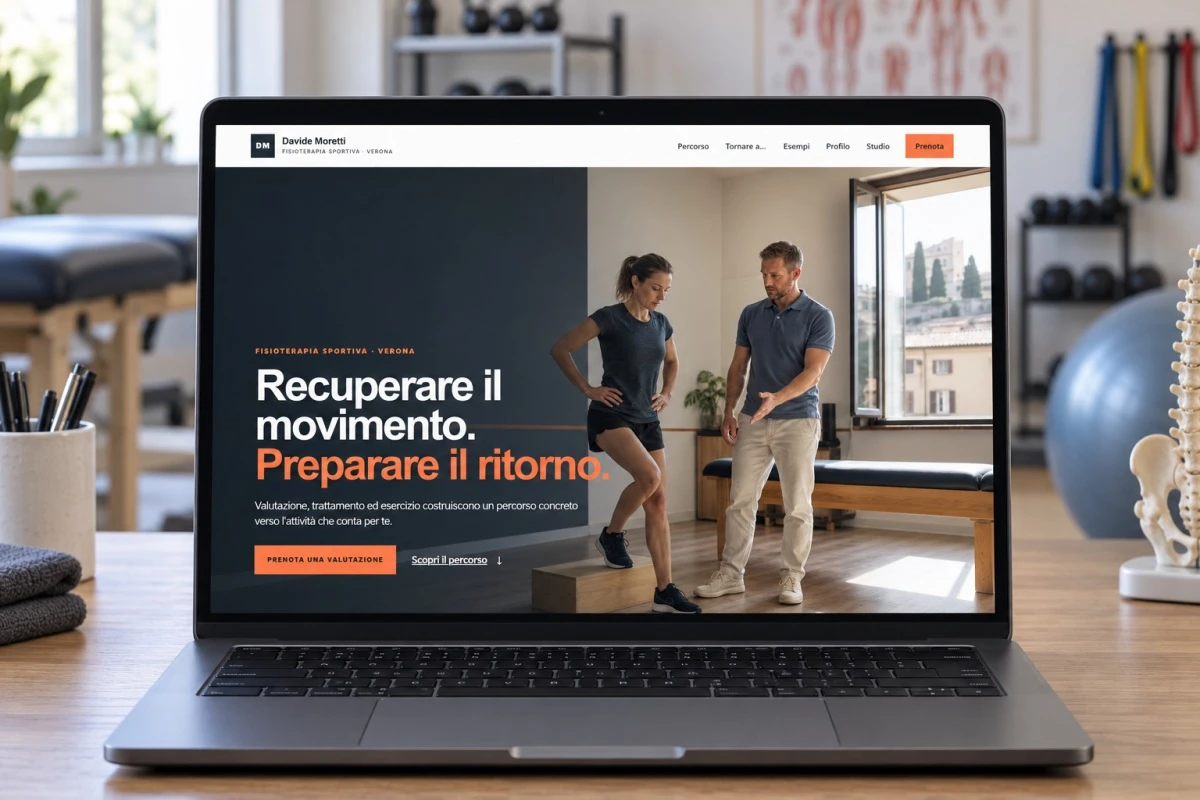 Sito Web professionale per fisioterapista Creativo su un computer portatile
