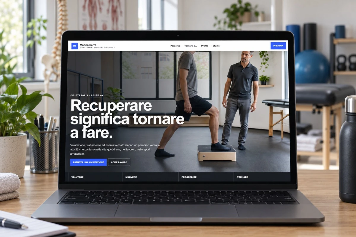 Sito Web professionale per fisioterapista Moderno su un computer portatile