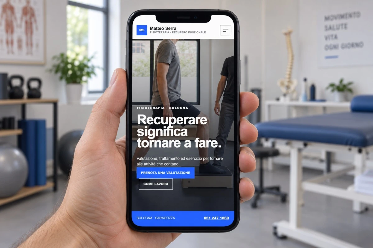 Sito Web professionale per fisioterapista Moderno su smartphone