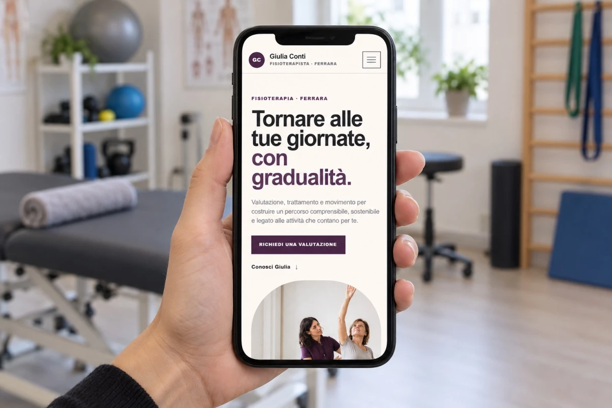 Sito Web professionale per fisioterapista Naturale su smartphone