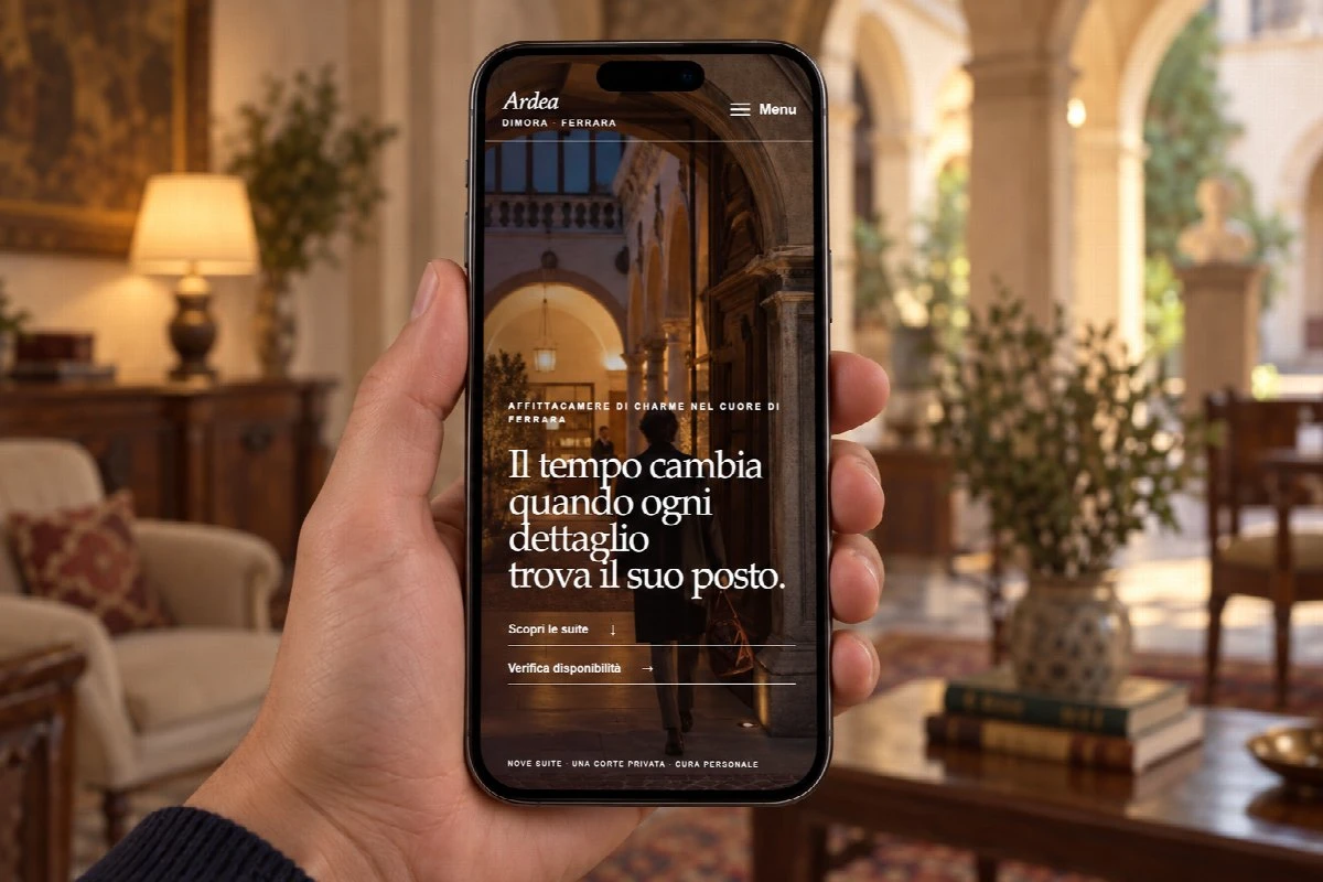 Sito Web professionale Dimora Ardea su smartphone
